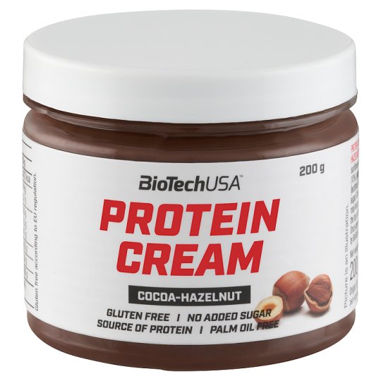 BioTechUSA Protein Cream kakaós, fehérje tartalmú kenhető krém mogyoróval és édesítőszerrel 200 g