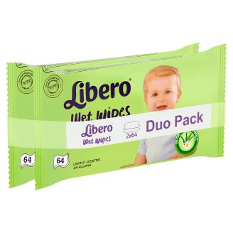 Libero nedves törlőkendő 2 x 64 db