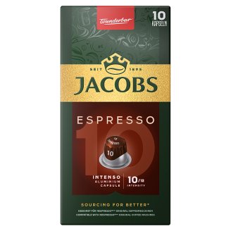 Jacobs Espresso 10 Intenso őrölt-pörkölt kávé kapszulában 10 db 52 g