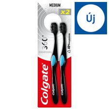 Colgate 360 Charcoal medium toothbrush 2 pcs