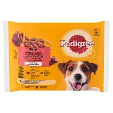 Pedigree teljes értékű vegyes válogatás eledel felnőtt kutyák részére vagdalttal 4 x 100 g (400 g)