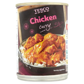 Tesco csirkehús darabok enyhén csípős curry szószban 400 g