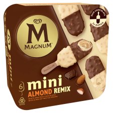 MAGNUM Mini Multipack jégkrém remix mandula-fehér csokoládés 6 x 55 ml