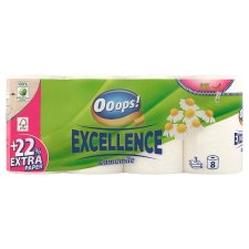 Ooops! Excellence Camomile Toilet Paper 3 Ply 8 Rolls