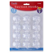 Family PVC Suction Hooks 12 pcs
