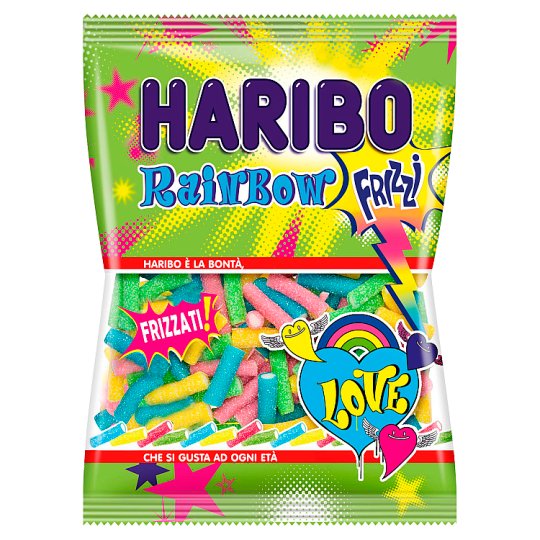 Haribo Rainbow Frizzi gyümölcsízű gumicukorka 90 g