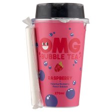 OMG Bubble tea Rasberry + Popping Blueberry Flavor Bubbies 270 ml