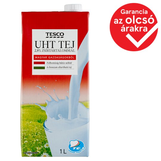Tesco UHT félzsíros tej 2,8% 1 l