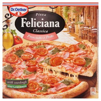 Dr. Oetker Feliciana gyorsfagyasztott pizza sonkával és pesto szósszal 360 g