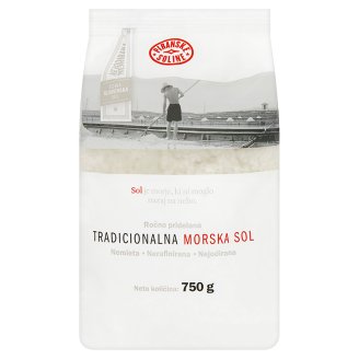 Piranske Soline durva szemcsés, adalékmentes tengeri só 750 g