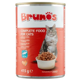 Brunos teljes értékű állateledel felnőtt macskák számára falatok hallal szószban 415 g