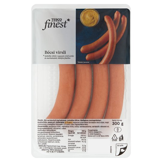 Tesco Finest bécsi hosszú sertés virsli 300 g