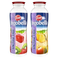 Zott Jogobella Fat- and Lactose-Free Strawberry-Kiwi Yoghurt Drink with Sugar and Sweeteners 250 g