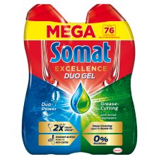 Somat Excellence Dishwasher Gel 76 Washing-Up 2 x 684 ml