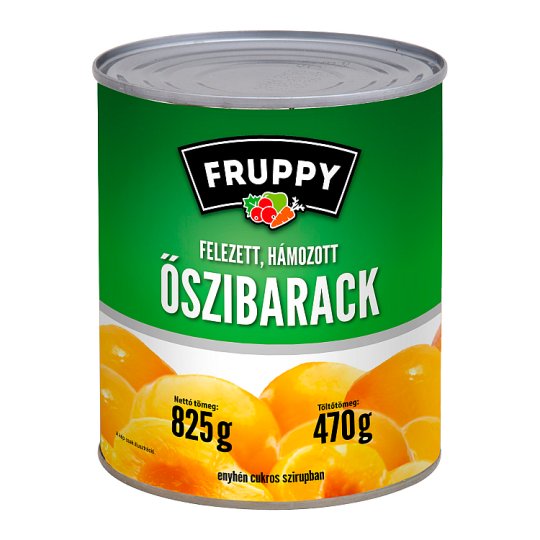 Fruppy felezett, hámozott őszibarack szirupban 820 g