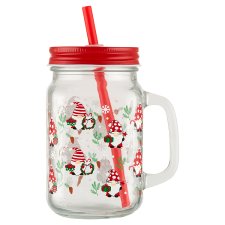 F&F Home Santa Claus Clear Drinking Jar