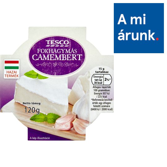 Tesco fokhagymás camembert 120 g