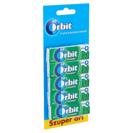 Orbit Spearmint mentaízű cukormentes rágógumi édesítőszerrel 5 x 14 g