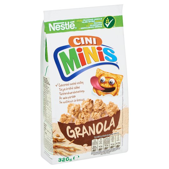 Nestlé Cini Minis Granola ropogós gabonafalatok zabpehellyel és fahéjas ízű gabonapehellyel 320 g
