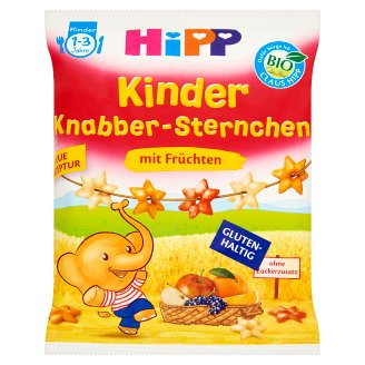 HiPP BIO Gyümölcsös Csillagok puffasztott gabonás termék 1-3 éves korig 30 g