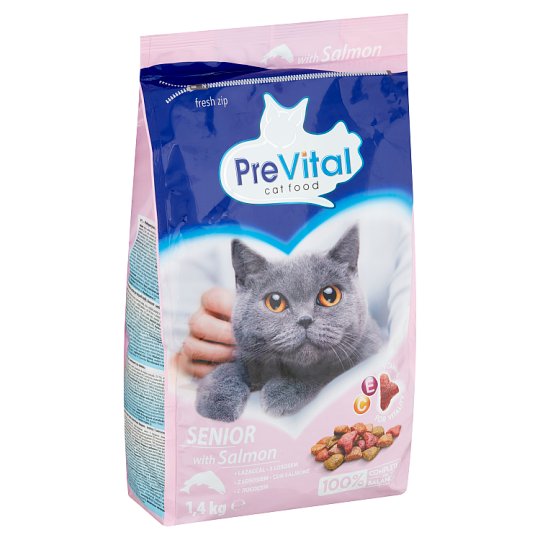 PreVital teljes értékű állateledel idős macskák számára lazaccal 1,4 kg