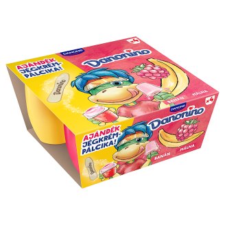 Danone Danonino banános és málnás tejtermék hozzáadott kalciummal és D-vitaminnal 4 x 50 g