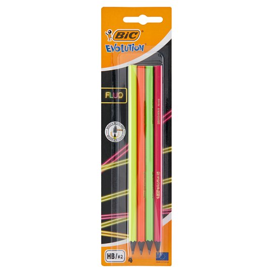 BIC Evolution Fluo WoodFree Graphite Pencil 4 pcs Tesco Online, Tesco From Home, Tesco Doboz