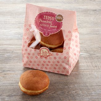 Tesco szamócás töltött fánk 5 db 350 g
