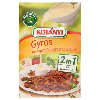 Kotányi 2 in 1 gyros & fokhagymás-joghurtos szósszal fűszerkeverék 37 g