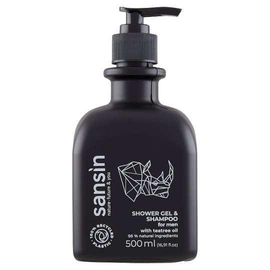 Sansin Shower Gel & Shampoo for Men with Teatree Oil 500 ml
