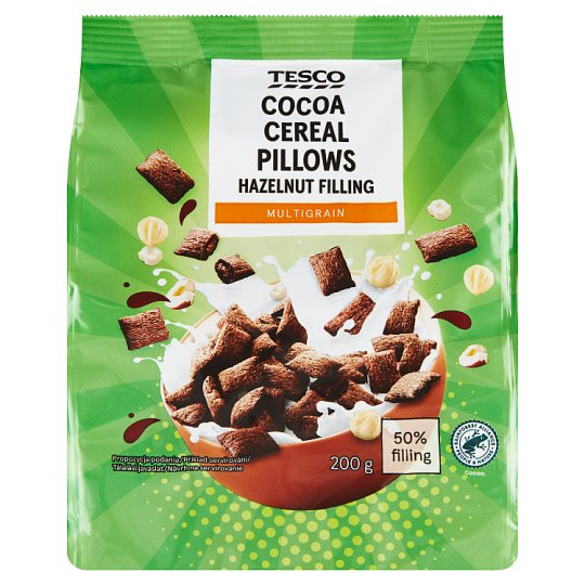 Tesco Multigrain Cereal Pillows with Hazelnut Filling 200 g
