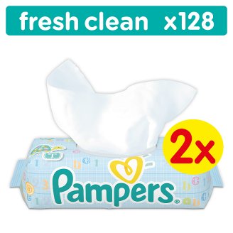 Pampers Fresh Clean Babatörlőkendő 2x64 darabos kiszerelés