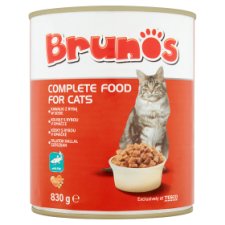 Brunos teljes értékű állateledel felnőtt macskák számára falatok hallal szószban 830 g