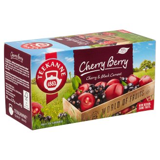 Teekanne World of Fruits Cherry Berry cseresznye-fekete ribizli gyümölcstea keverék 20 filter 45 g
