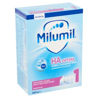 Milumil HA1 Optima hipoallergén, tejalapú, anyatej-helyettesítő tápszer 0 hó+ 600 g