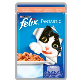 Felix Fantastic teljes értékű állateledel felnőtt macskák számára lazaccal 100 g