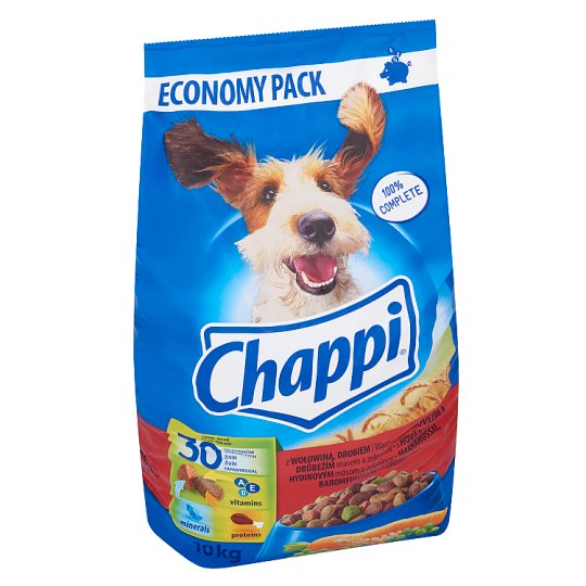 Chappi állateledel felnőtt kutyák számára marhahússal, baromfihússal és zöldségekkel 10 kg