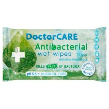 DoctorCare antibakteriális nedves törlőkendő Aloe Vera kivonattal 15 db