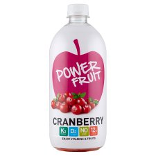 Power Fruit Cranberry&Apple Fruit Drink with Low Calorie Based for Spring Water 750 ml