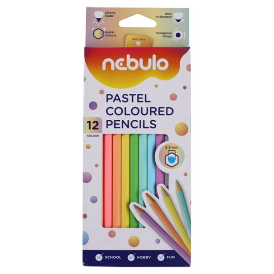 Nebulo 12 pcs Hexagonal, Coloured Pencil Set - Tesco Online, Tesco From ...