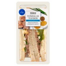 Tesco toast tonhallal, majonézzel, főtt tojással, római salátával és csemegehagymával 186 g 