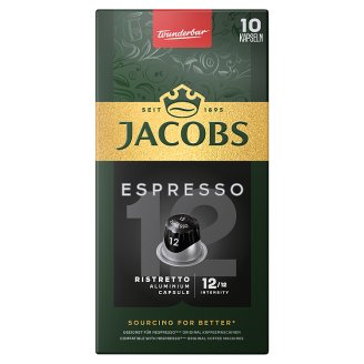 Jacobs Espresso 12 Ristretto őrölt-pörkölt kávé kapszulában 10 db 52 g