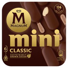 Magnum Mini Classic Ice Cream with Vanilla, Coated with Milk Chocolate 6 x 55 ml (330 ml)