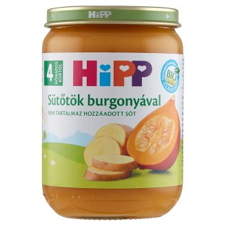 HiPP BIO glutén- és tejszármazékmentes sütőtök burgonyával főzelék babáknak 4 hónapos kortól 190 g