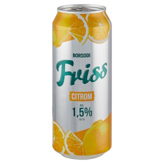 Borsodi Friss Lemon Flavoured Lager Beer with Sugar and Sweeteners 1,5% 0,5 l