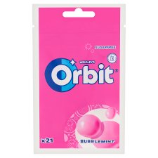 Orbit Bubblemint Fruit and Mint Flavoured Sugar-Free Chewing Gum with Sweetener 29 g