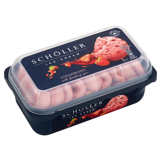 Schöller Strawberry Ice Cream with Strawberry Sauce 1000 ml Tesco