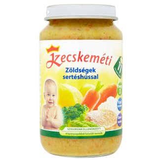 Kecskeméti glutén- és tejszármazékmentes zöldségek sertéshússal egytálétel 11 hónapos kortól 220 g
