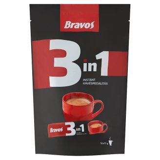 Bravos 3in1 instant kávéspecialitás 10 db 170 g