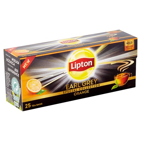 Lipton Earl Grey Orange bergamot és narancs ízesítésű fekete tea 25 filter